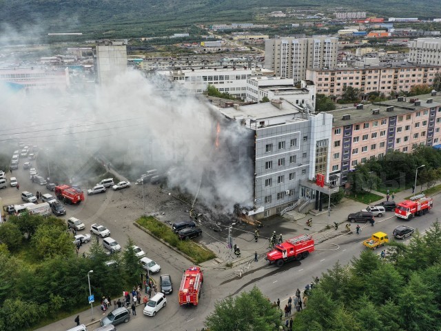 Пожар в городе М